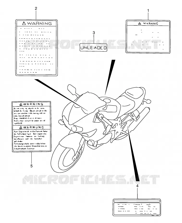 ETIKET (MODELE K1) Suzuki MOTO 1000 TL-S 2001  TL1000SK1(E2)