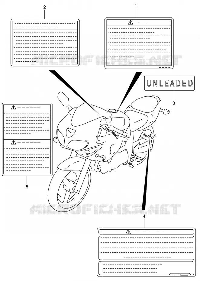 ETIKET (MODELE K1) Suzuki MOTO 650 SV 1999  SV650UX(E2)