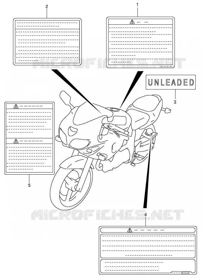 ETIKET (MODELE X/Y) Suzuki MOTO 650 SV 2000  SV650Y(E2)