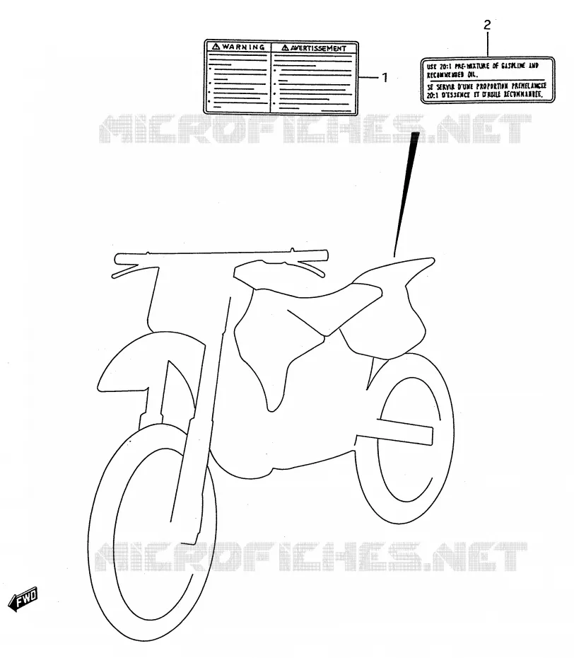 ETIKET Suzuki MOTO 250 RMX 1992  RMX250N(E28)