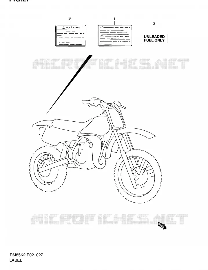 ETIKET Suzuki MOTO 85 RM 2002  RM85K2(P2)
