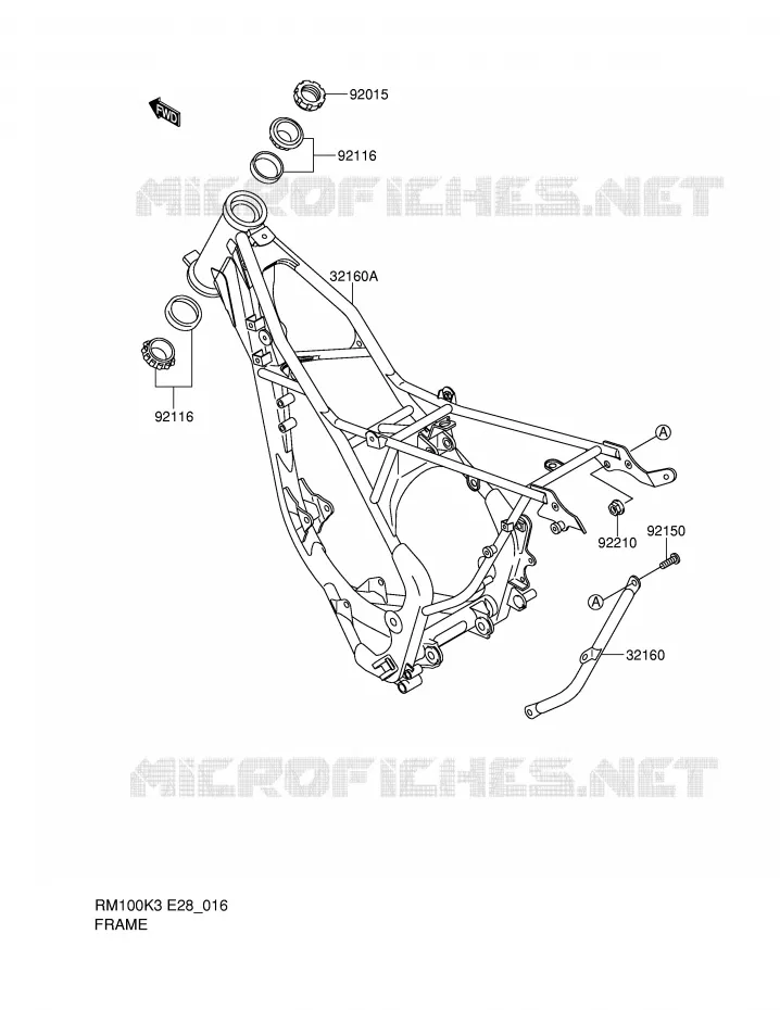 FRAME Suzuki MOTO 100 RM 2004  RM100K4(E28)
