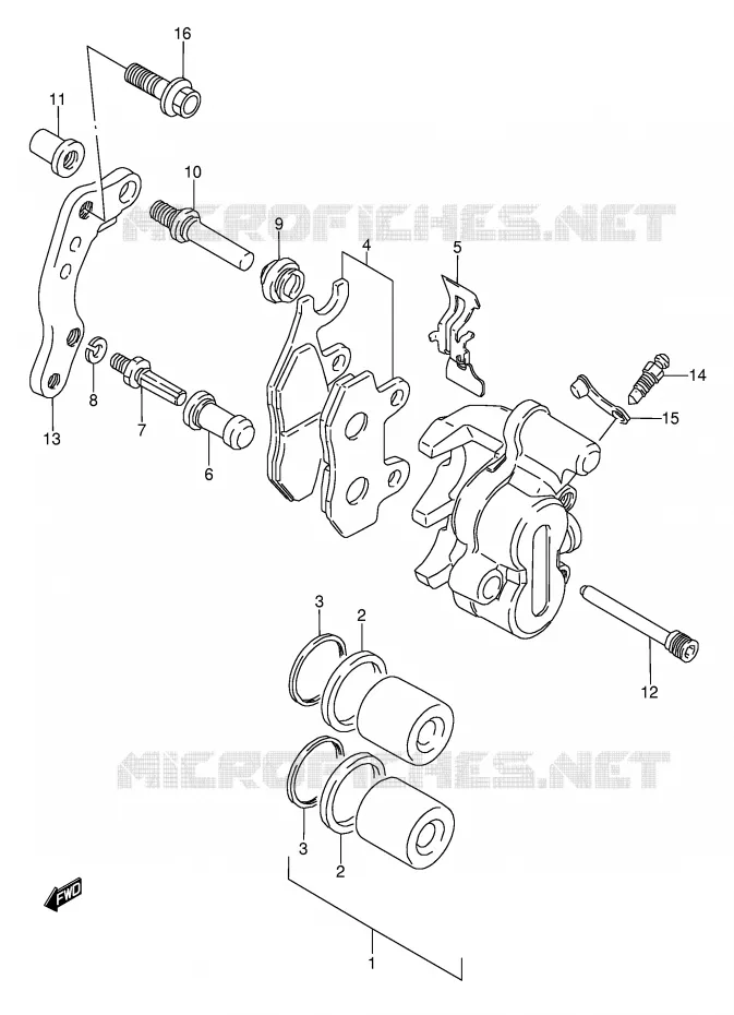 FRONT CALIPER (MODELE K/L) Suzuki MOTO 250 RMX 1994  RMX250R(E1)