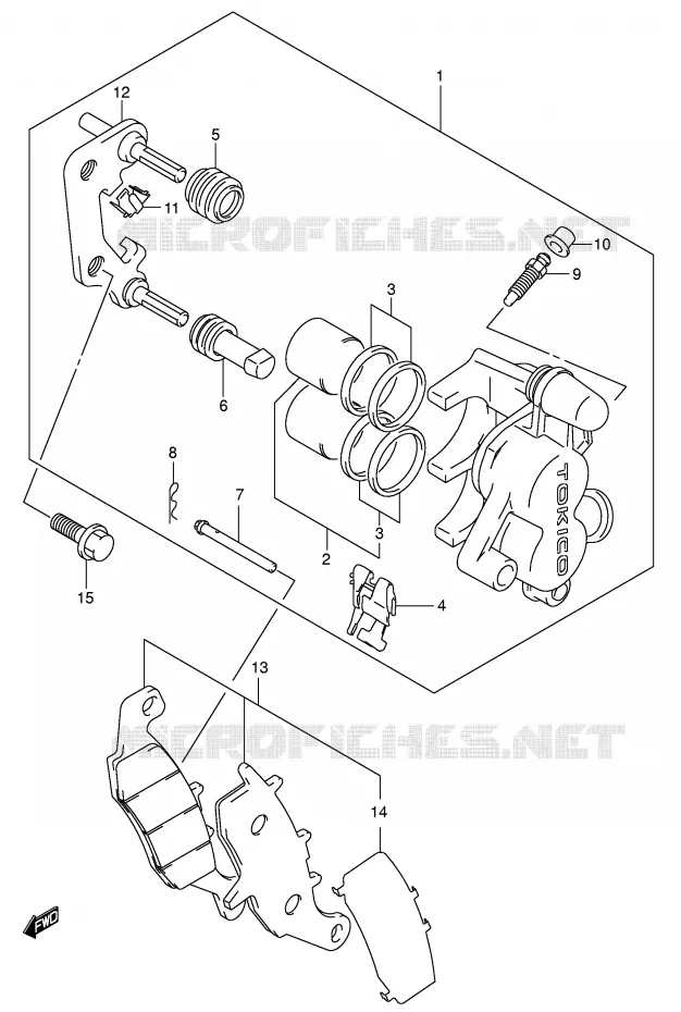 FRONT CALIPER (MODELE K5/K6) Suzuki MOTO 85 RM 2002  RM85K2(P3/P28)
