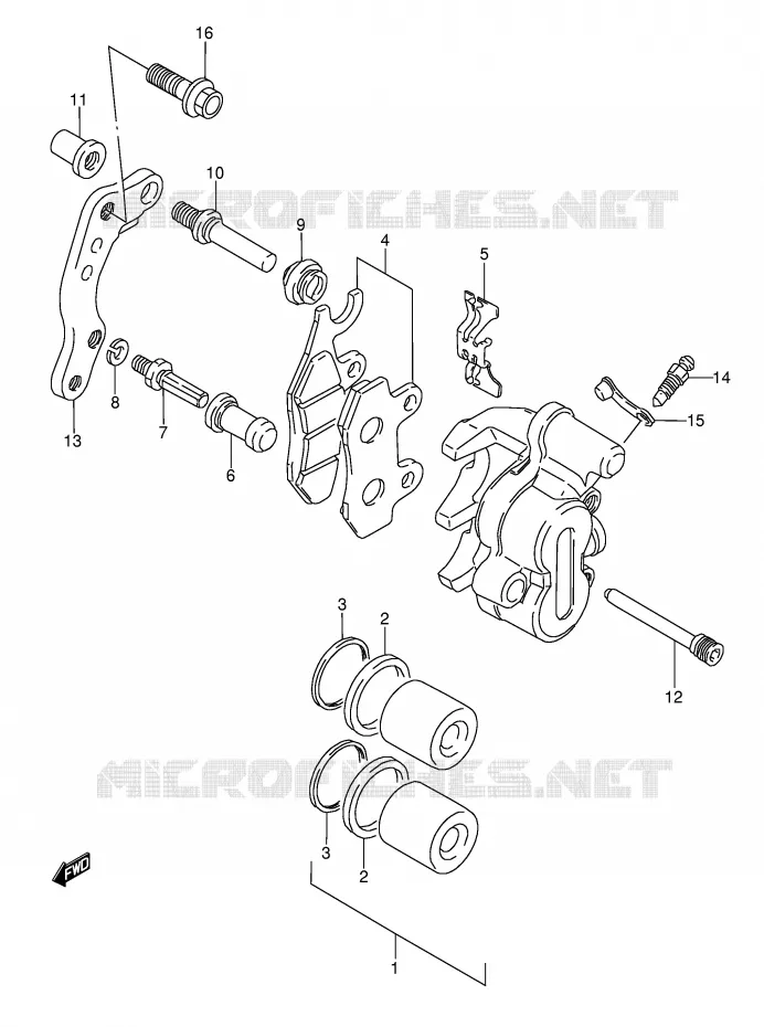 FRONT CALIPER (MODELE M/N/S) Suzuki MOTO 250 RMX 1992  RMX250N(E1)