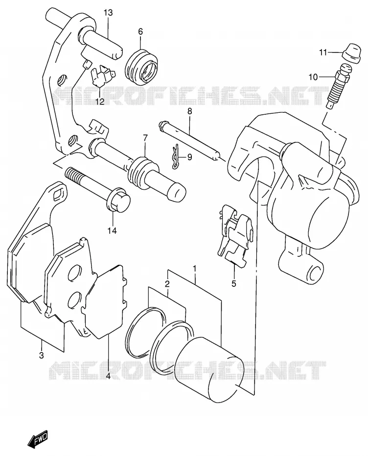 FRONT CALIPER Suzuki MOTO 80 RM 2000  RM80Y(P3/P28)