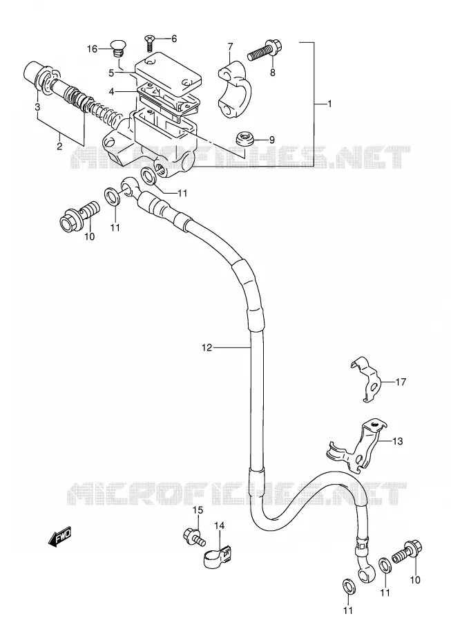 FRONT HOOFDREMCILINDER (MODELE K/L/M/N/S) Suzuki MOTO 250 RMX 1994  RMX250R(E1)