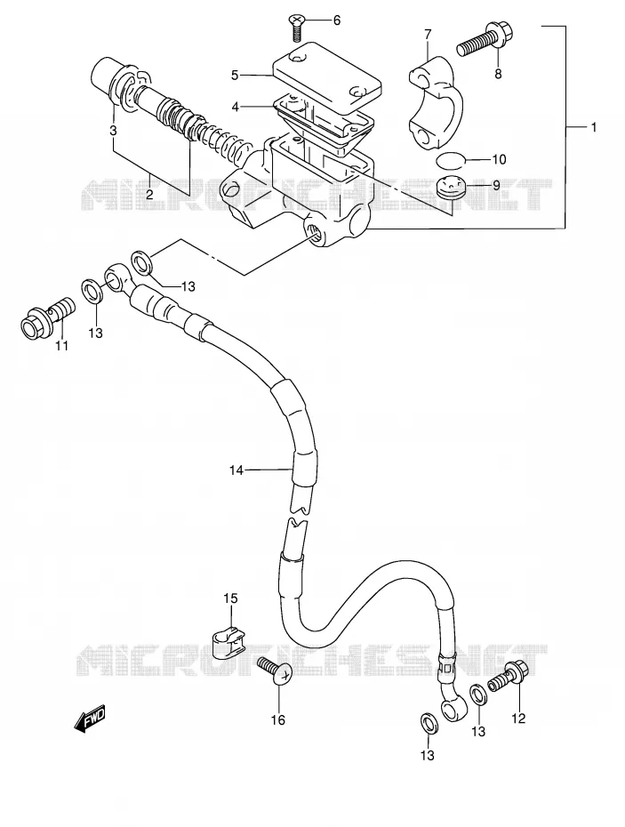 FRONT HOOFDREMCILINDER (MODELE T P37) Suzuki MOTO 250 RMX 1992  RMX250N(E1)