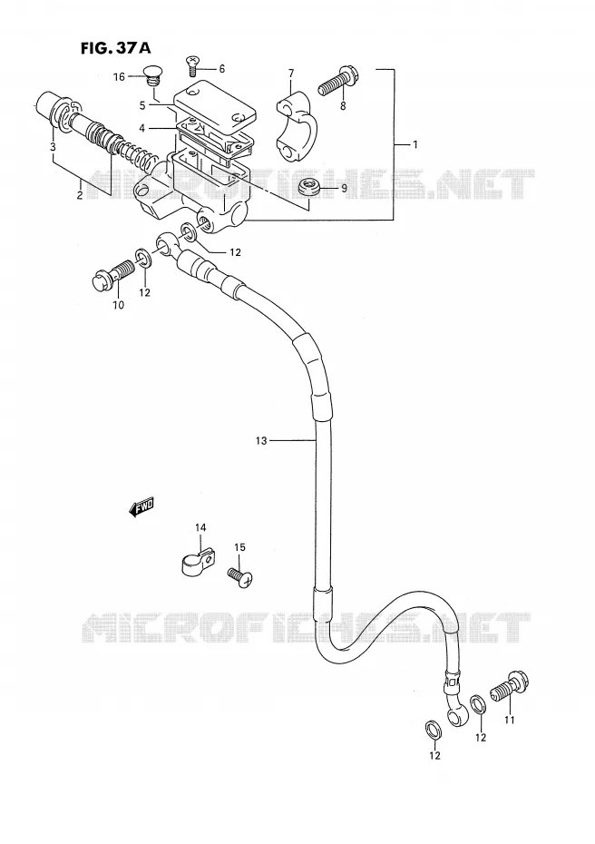 FRONT HOOFDREMCILINDER (MODELE T) Suzuki MOTO 250 RMX 1990  RMX250L(E3)