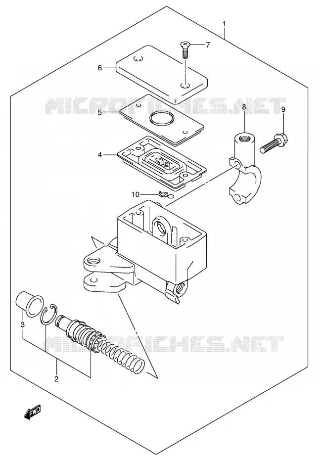 FRONT HOOFDREMCILINDER (SV1000/U1/U2) Suzuki MOTO 1000 SV-S 2003  SV1000S2K3(E2)