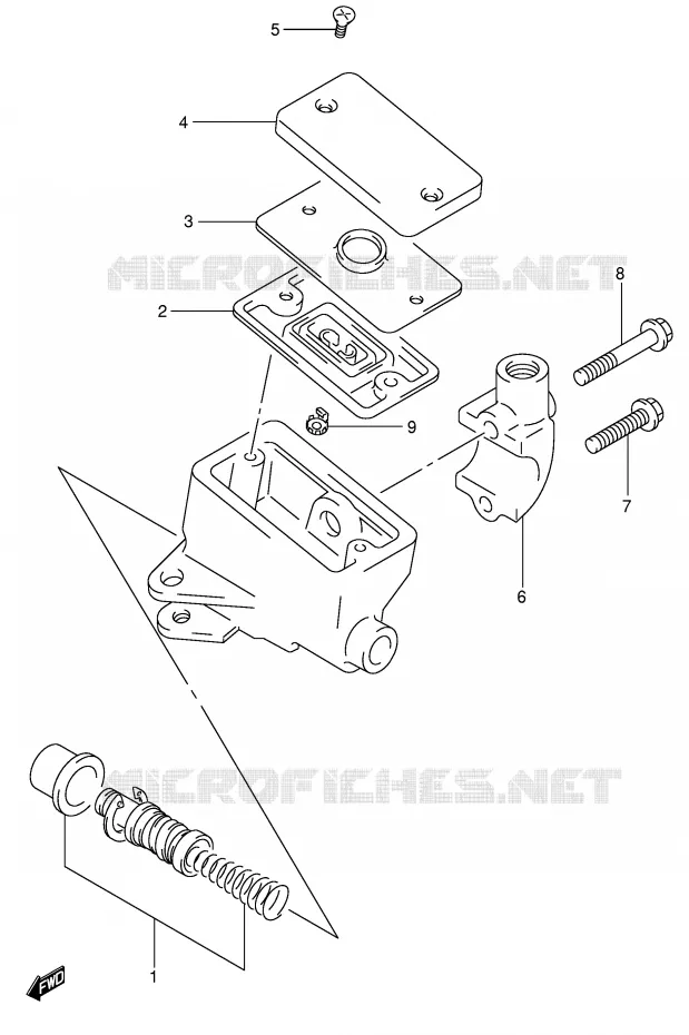 FRONT HOOFDREMCILINDER (SV650X/UX/Y/UY/K1/K2/UK2) Suzuki MOTO 650 SV-S 2001  SV650SK1(E2)