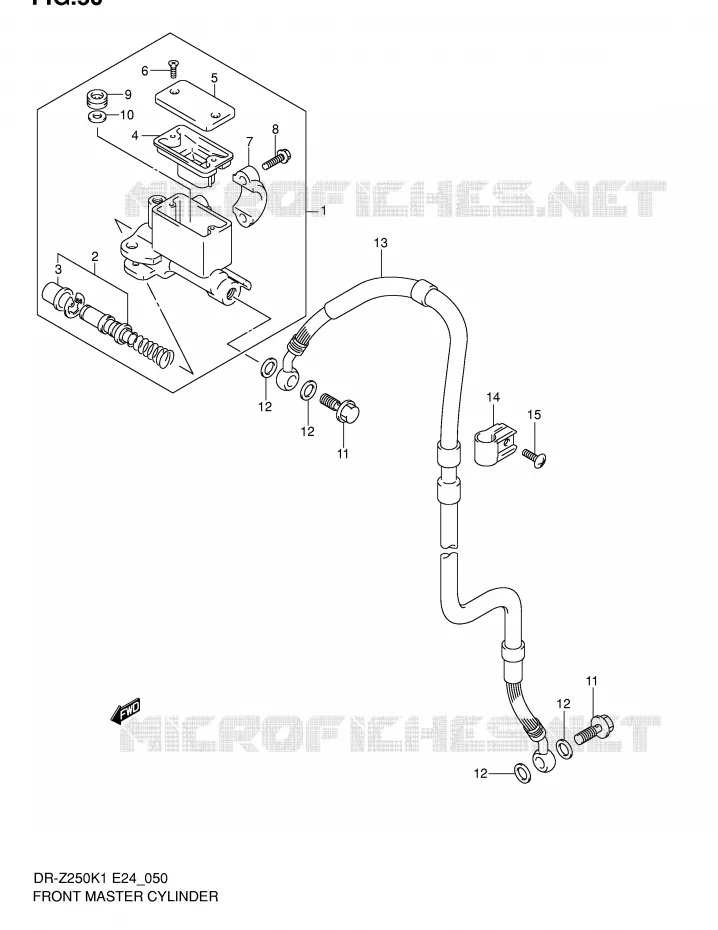 FRONT HOOFDREMCILINDER Suzuki MOTO 250 DR-Z 2003  DR-Z250K3(E24)