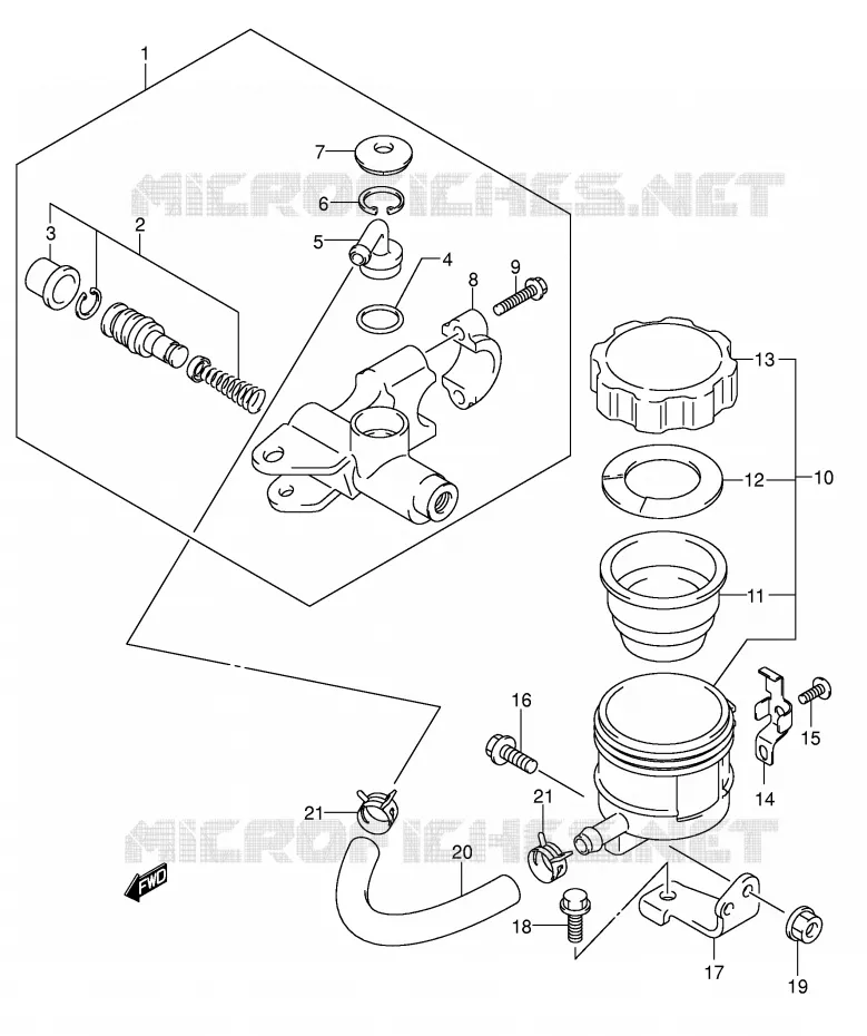 FRONT HOOFDREMCILINDER (VOIR NOTE) Suzuki MOTO 650 SV-S 2003  SV650SUK3(E2)