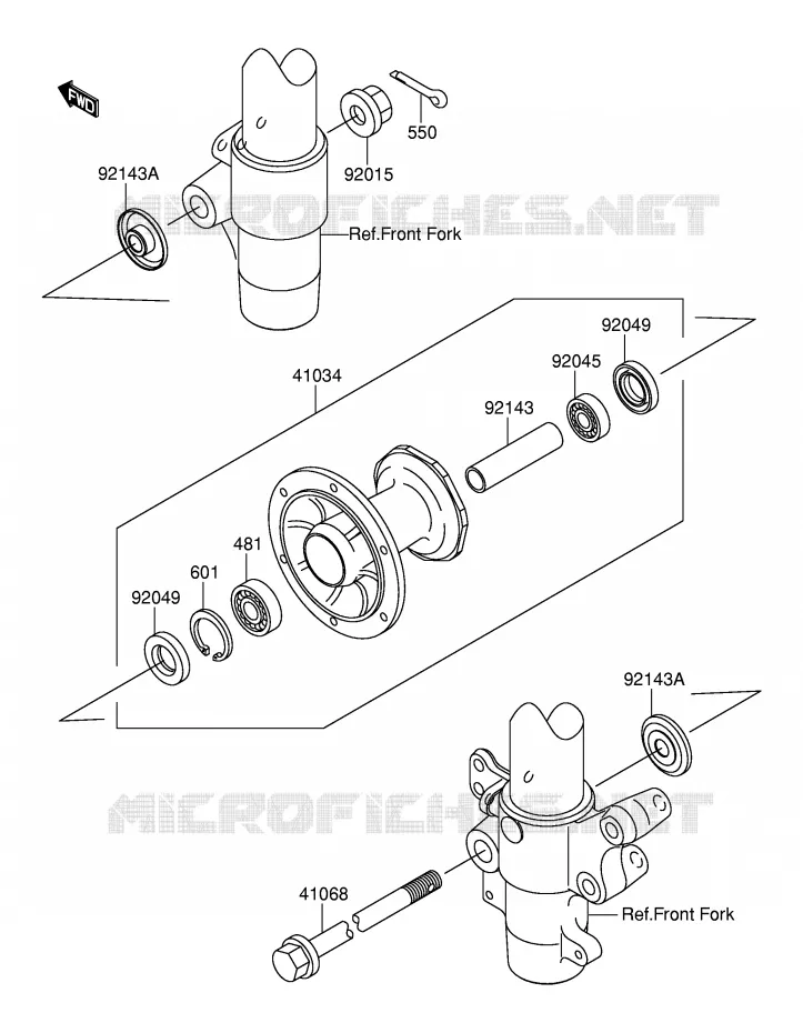 FRONT HUB Suzuki MOTO 100 RM 2003  RM100K3(E21)
