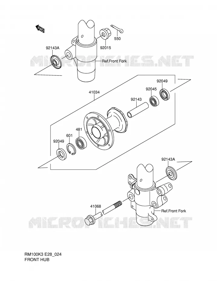 FRONT HUB Suzuki MOTO 100 RM 2004  RM100K4(E28)