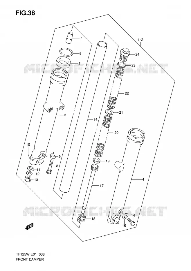 FRONT SCHOKDEMPER (VOIR NOTE) Suzuki MOTO 125 Autres-modeles 1998  TF125W(E1)