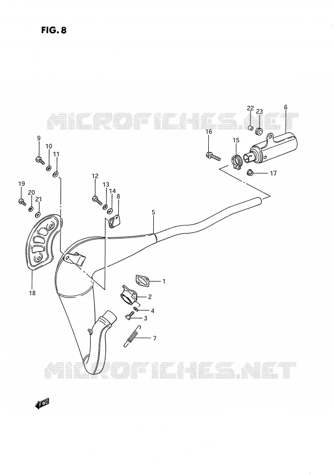 GELUIDDEMPER (MODELE G/H/J) Suzuki MOTO 80 RM 1991  RM80XM(E2)
