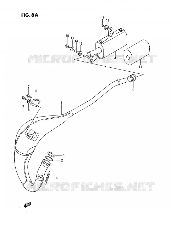 GELUIDDEMPER (MODELE K/L/M/N/P/R/S) Suzuki MOTO 80 RM 1992  RM80N(E3)