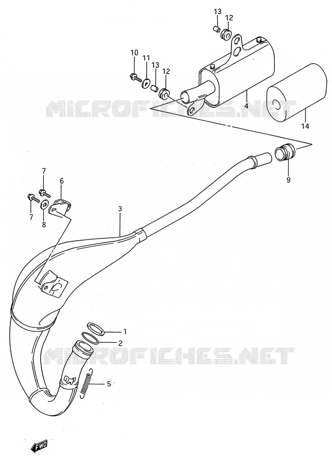 GELUIDDEMPER (MODELE K/L/M/N/P/R/S) Suzuki MOTO 80 RM 1993  RM80P(E28)