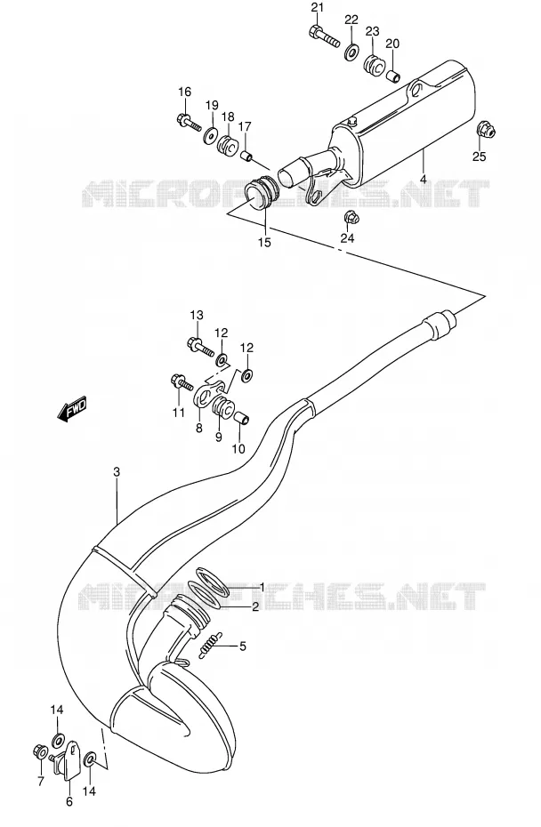 GELUIDDEMPER (MODELE K/L/M/N) Suzuki MOTO 250 RMX 1990  RMX250L(E1)