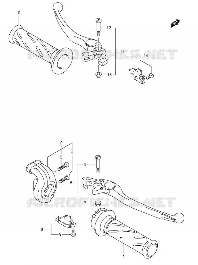 HANDGRIPS - LEVERS (SV1000S/S1/S2) Suzuki MOTO 1000 SV 2005  SV1000S2K5(E2)