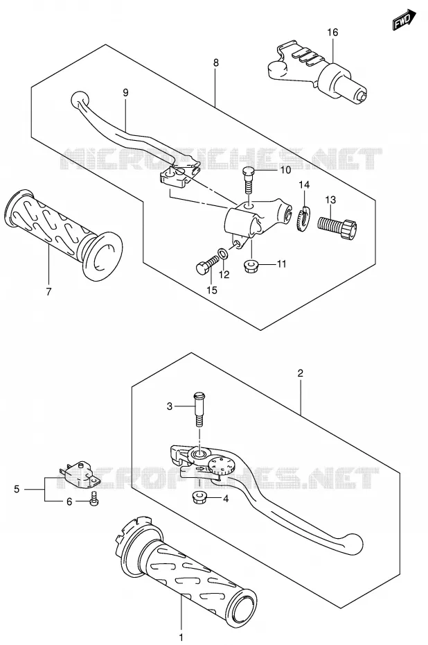 HANDGRIPS - LEVERS Suzuki MOTO 650 SV 2000  SV650Y(E2)
