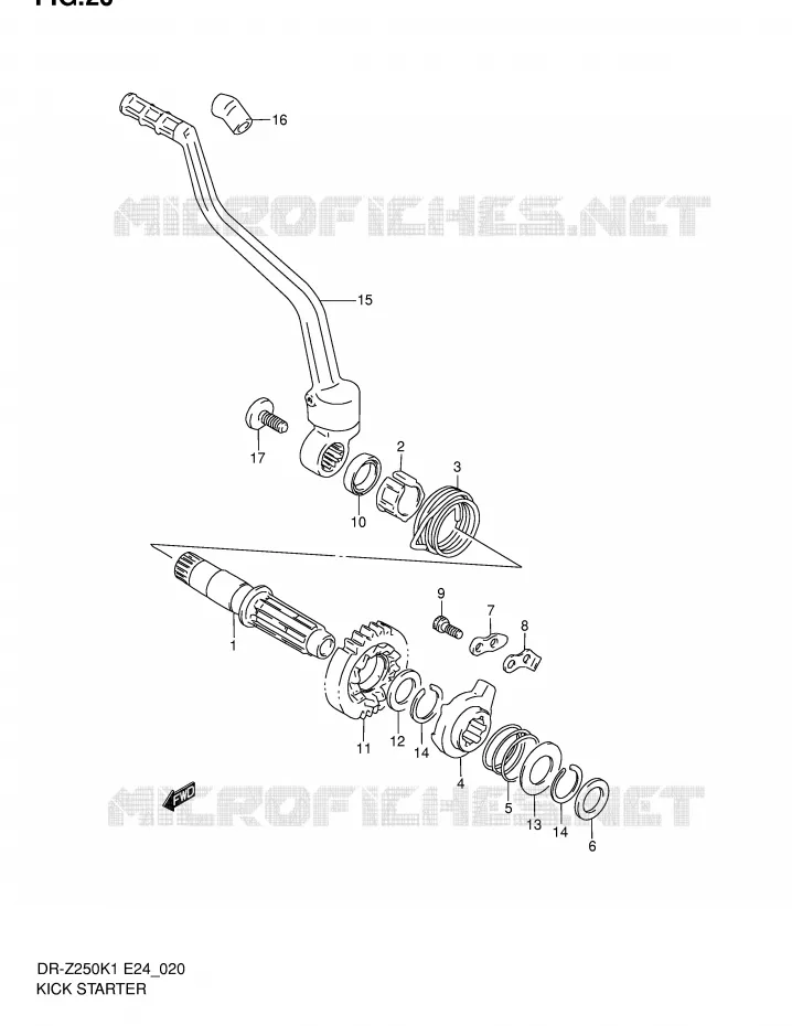 KICKSTARTER Suzuki MOTO 250 DR-Z 2002  DR-Z250K2(E24)