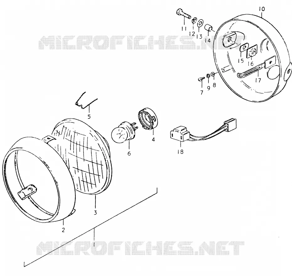KOPLAMP (E16) Suzuki MOTO 400 SP 1980  SP400T