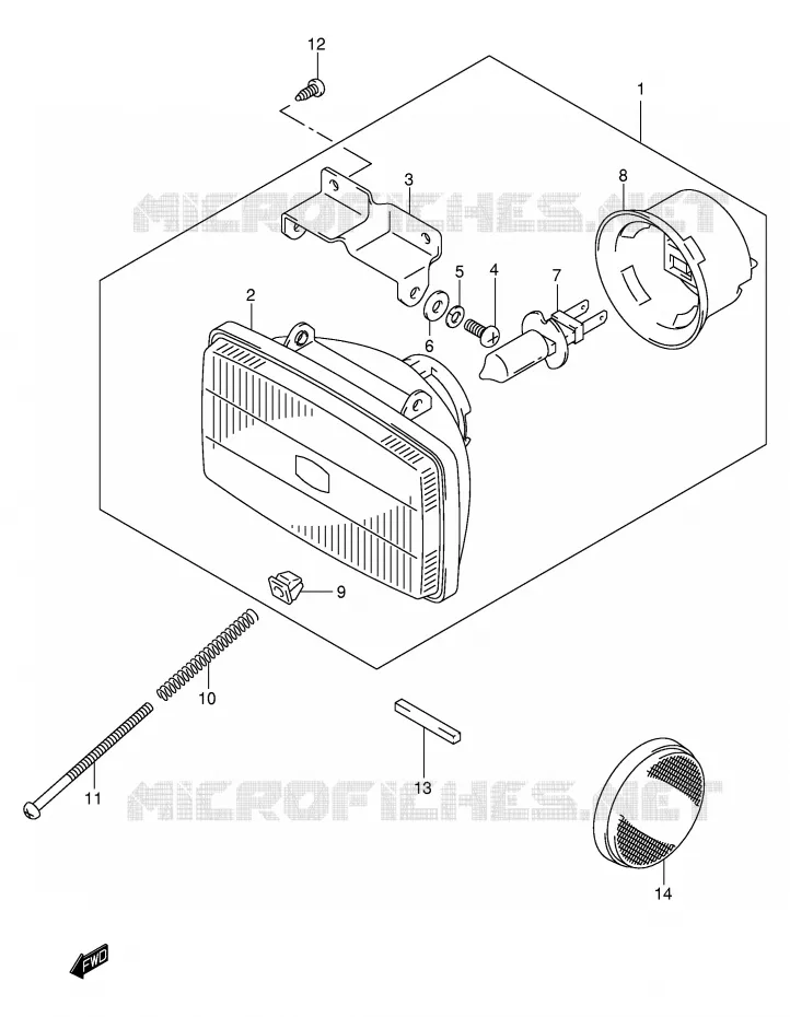 KOPLAMP (MODELE K1) Suzuki MOTO 250 DR-Z 2003  DR-Z250K3(E3/E28)
