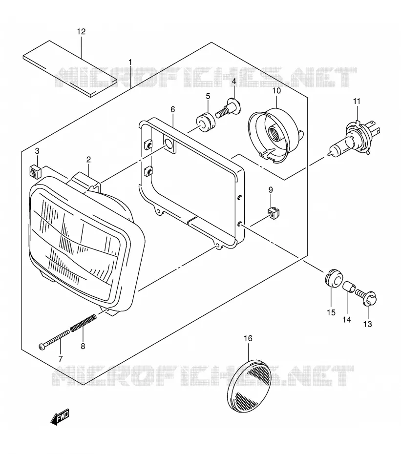 KOPLAMP (MODELE K2/K3/K4/K5) Suzuki MOTO 250 DR-Z 2002  DR-Z250K2(E24)