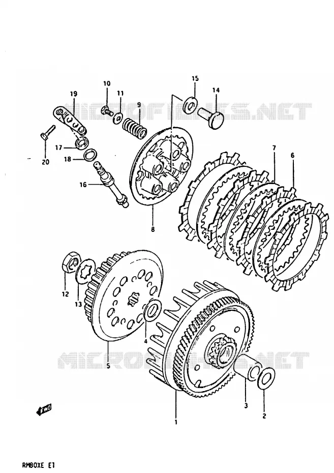 KOPPELING Suzuki MOTO 80 RM 1984  RM80XE(D/E)