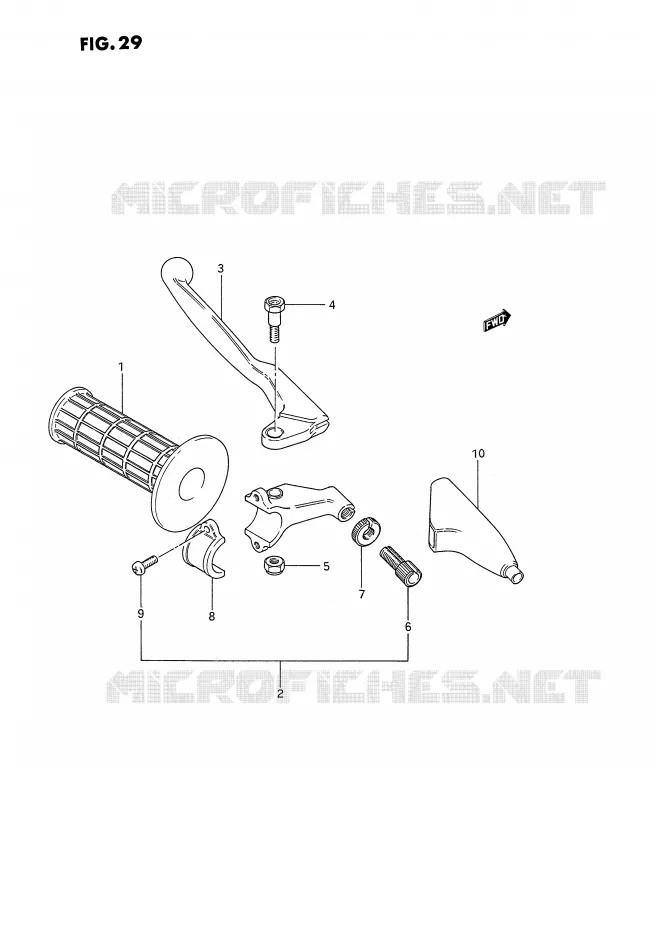 LINKER HENDEL - HANDGREEP (MODELE G/H/J) Suzuki MOTO 80 RM 1987  RM80H(E3)