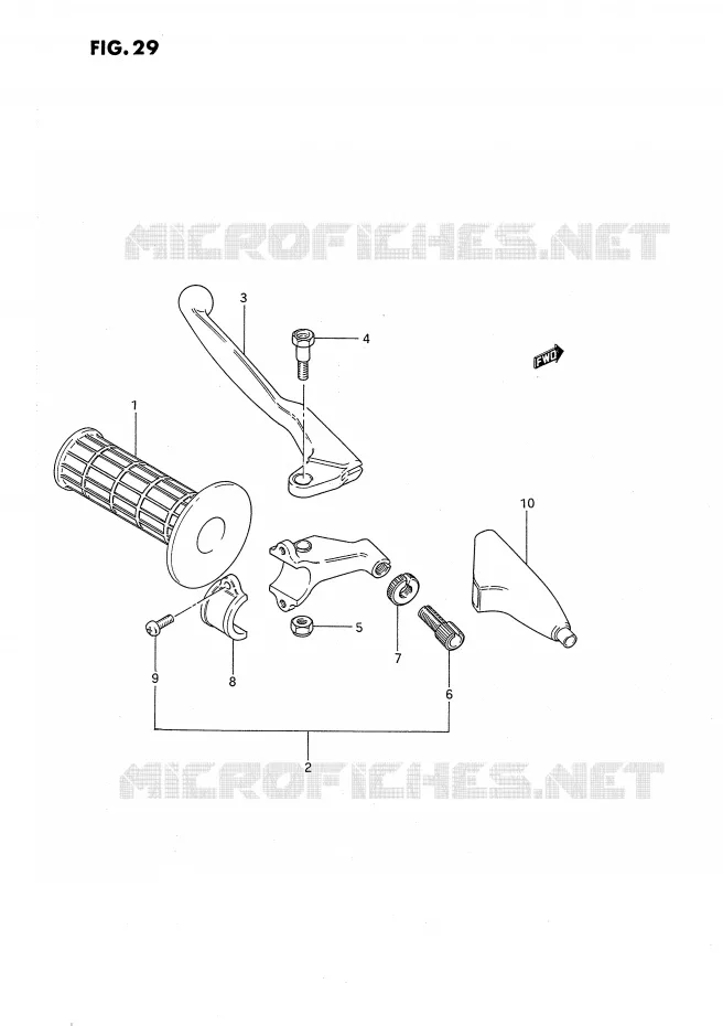 LINKER HENDEL - HANDGREEP (MODELE G/H/J) Suzuki MOTO 80 RM 1992  RM80XN(E2)