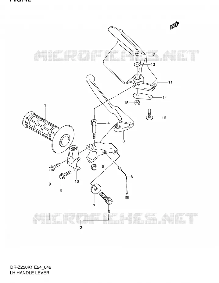 LINKER HENDEL - HANDGREEP Suzuki MOTO 250 DR-Z 2005  DR-Z250K5(E24)