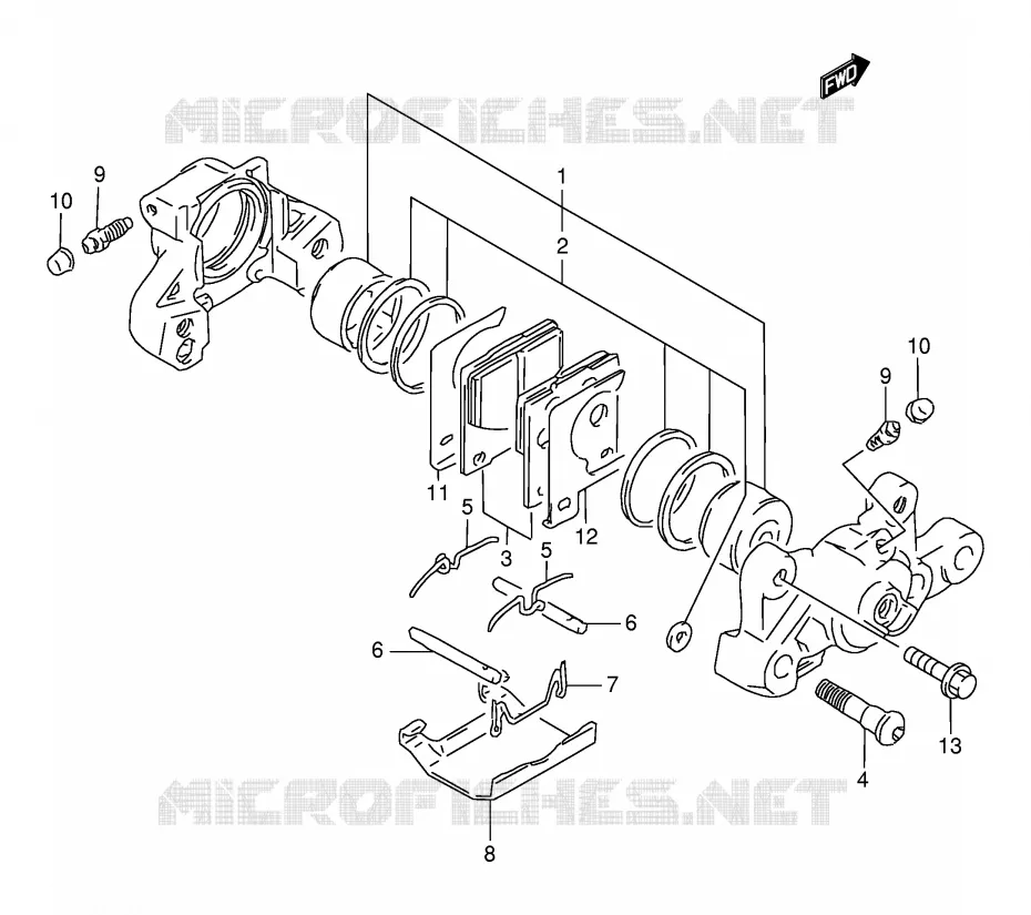 REAR CALIPER Suzuki MOTO 1000 TL-R 2001  TL1000RK1(E2)
