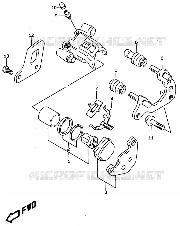 REAR CALIPER Suzuki MOTO 80 RM 1996  RM80XT(T/V/W)