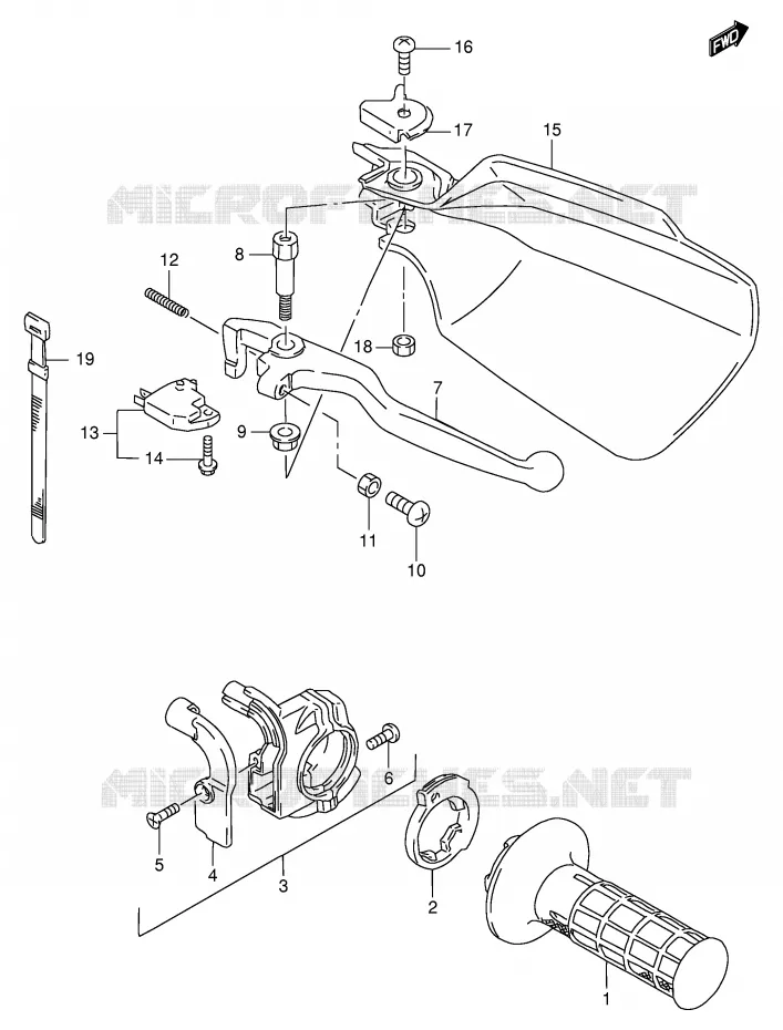 RECHTSTUUR Suzuki MOTO 250 RMX 1998  RMX250SW(E24)