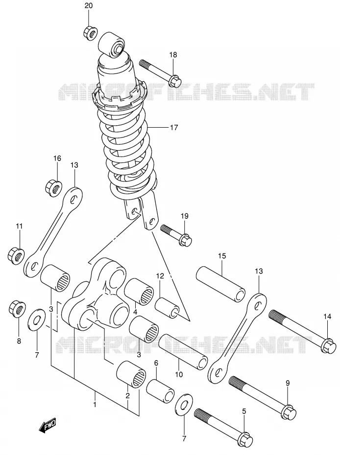 SCHOKBREKER AANEENSCHAKELING Suzuki MOTO 650 SV-S 1999  SV650SUX(E2)