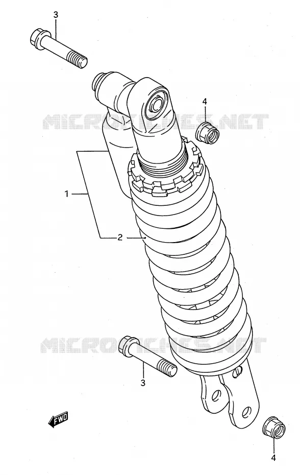 SCHOKDEMPER (MODELE L) Suzuki MOTO 80 RM 1995  RM80S(E28)