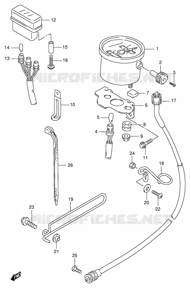 SNELHEIDSMETER Suzuki MOTO 250 RMX 1998  RMX250SW(E24)