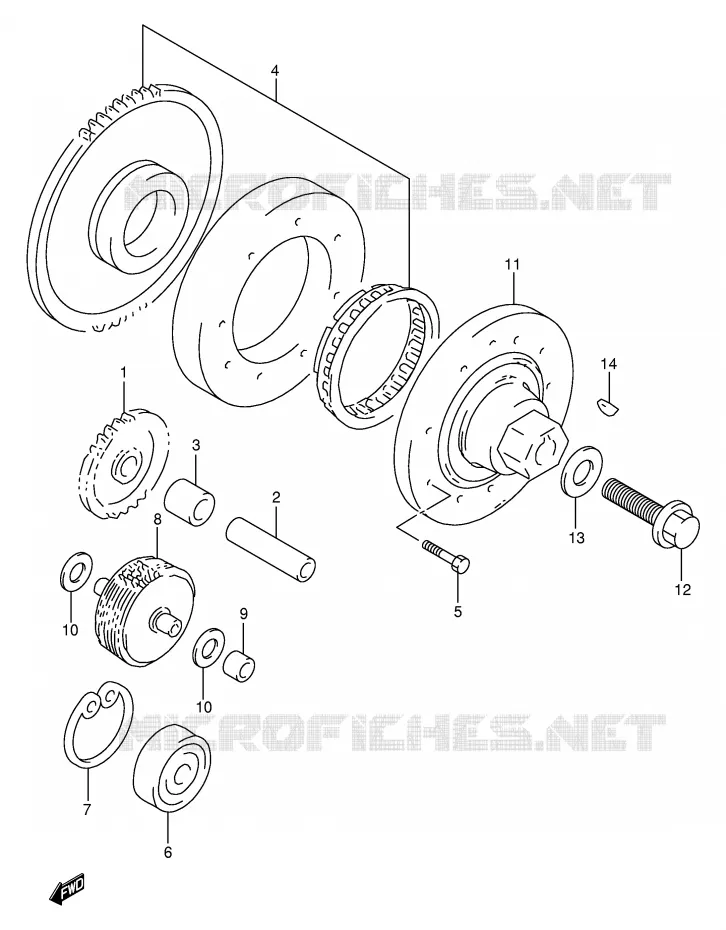 STARTMOTOR CLUTCH Suzuki MOTO 1000 TL-S 1998  TL1000SW(E2)