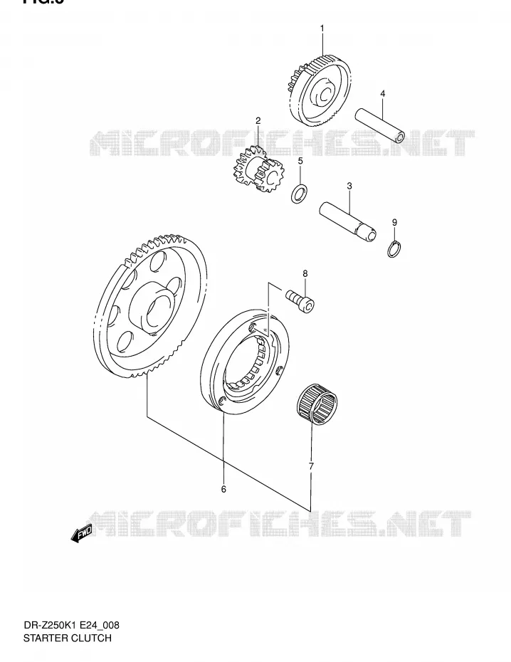 STARTMOTOR CLUTCH Suzuki MOTO 250 DR-Z 2002  DR-Z250K2(E24)