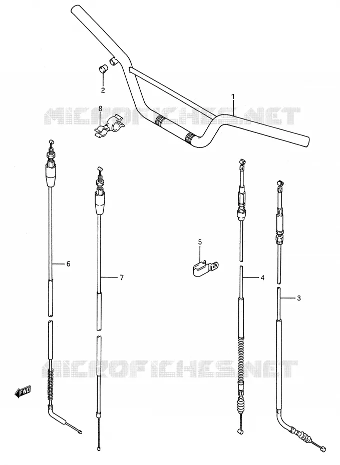 STUUR - KABELS Suzuki MOTO 80 RM 1991  RM80M(E28)