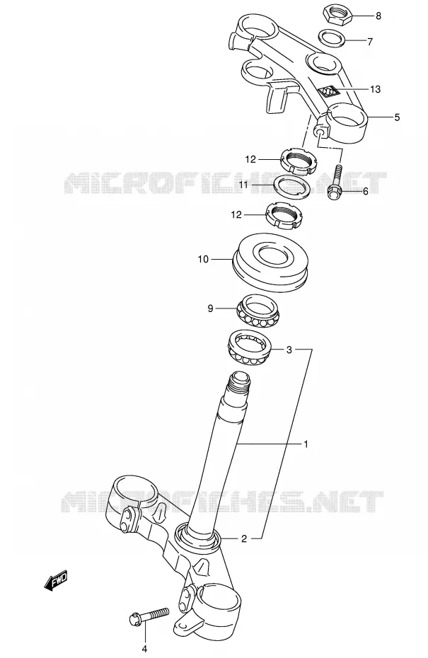 STUURKOLOM (SV1000S/S1/S2) Suzuki MOTO 1000 SV 2003  SV1000U2K3(E2)