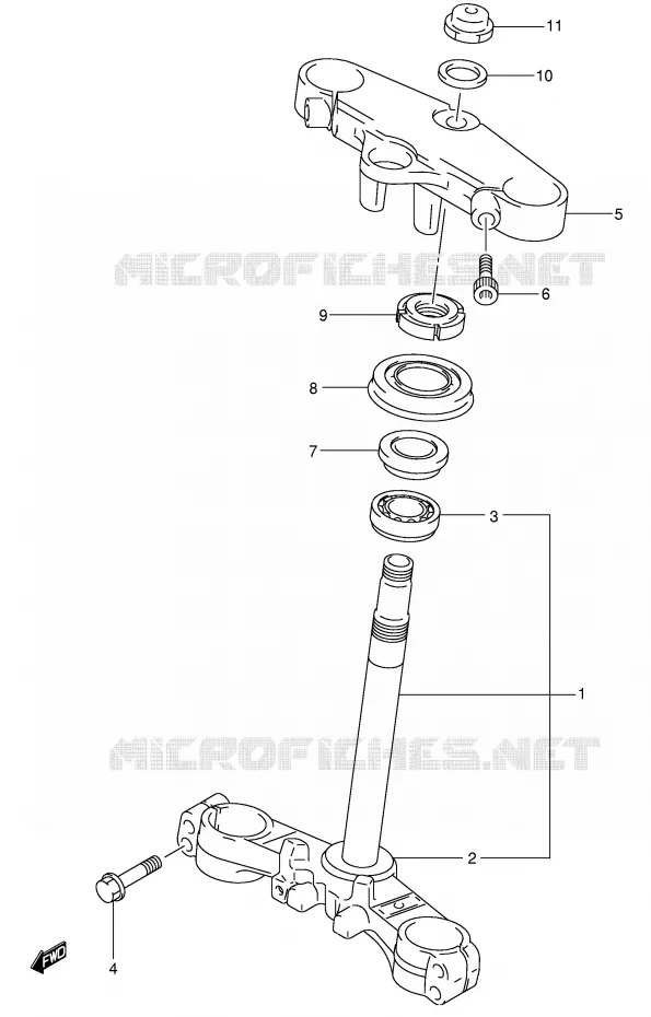 STUURKOLOM (SV650SK1/SK2) Suzuki MOTO 650 SV-S 2002  SV650SUK2(E2)