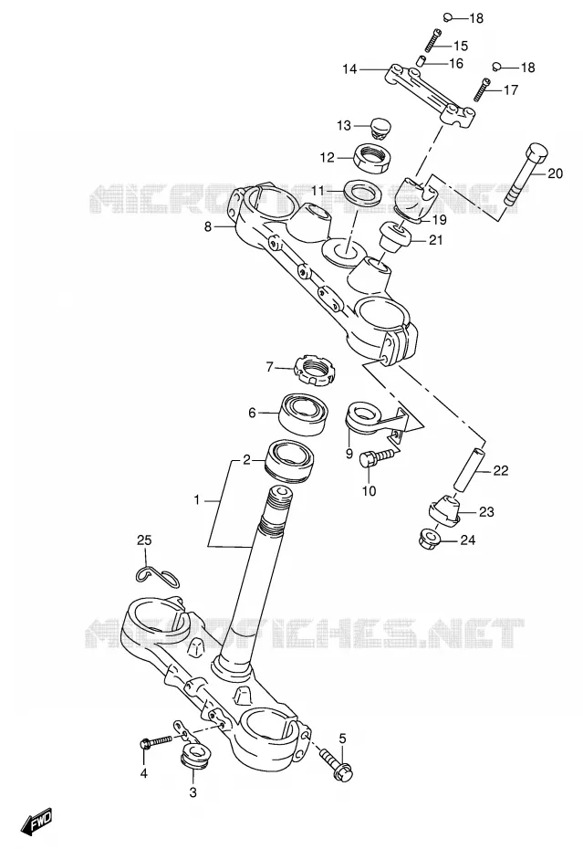 STUURKOLOM Suzuki MOTO 250 RMX 1998  RMX250SW(E24)