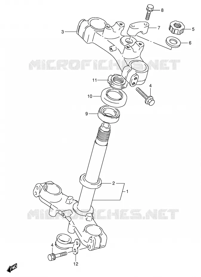 STUURKOLOM Suzuki MOTO 80 RM 1996  RM80T(E24)