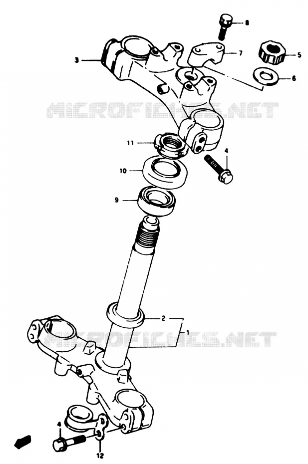 STUURKOLOM Suzuki MOTO 80 RM 1996  RM80T(T/V)