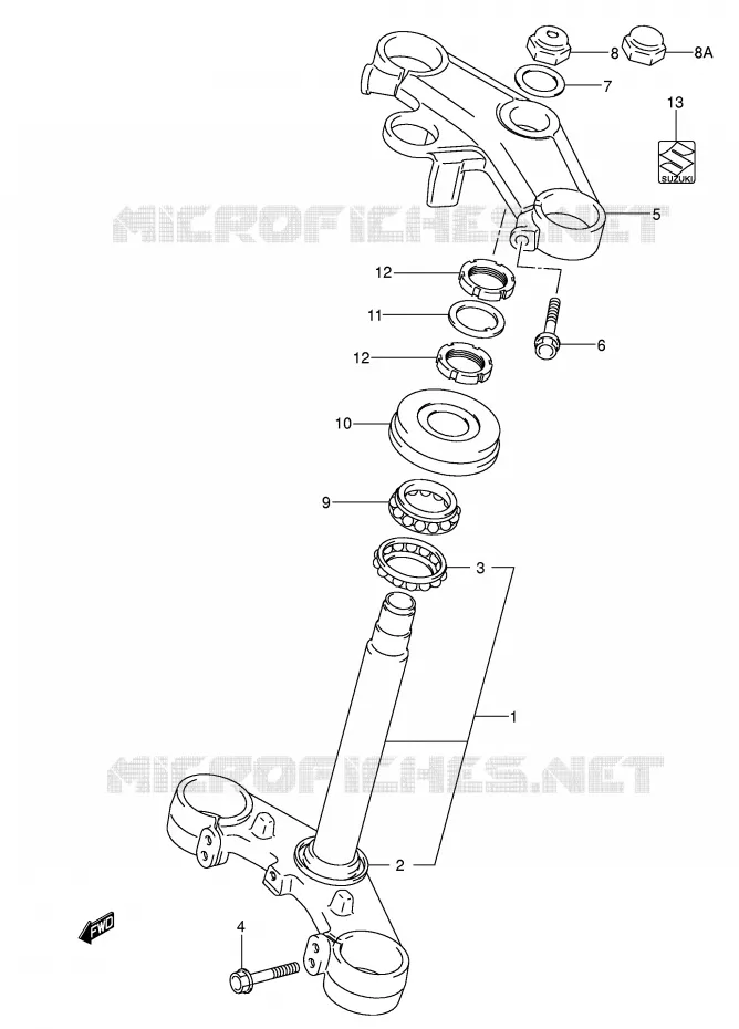 STUURKOLOM (VOIR NOTE) Suzuki MOTO 650 SV-S 2004  SV650SK4(E2)