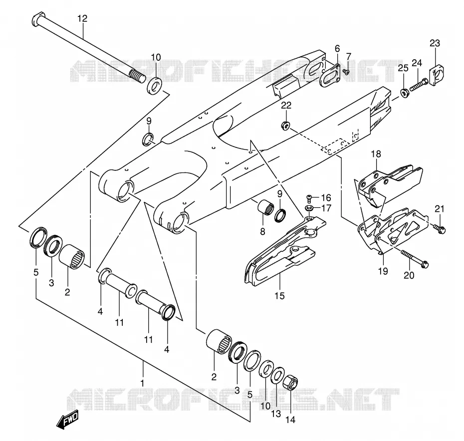 SWINGARM (MODELE K1/K2/K3) Suzuki MOTO 125 RM 2004  RM125K4